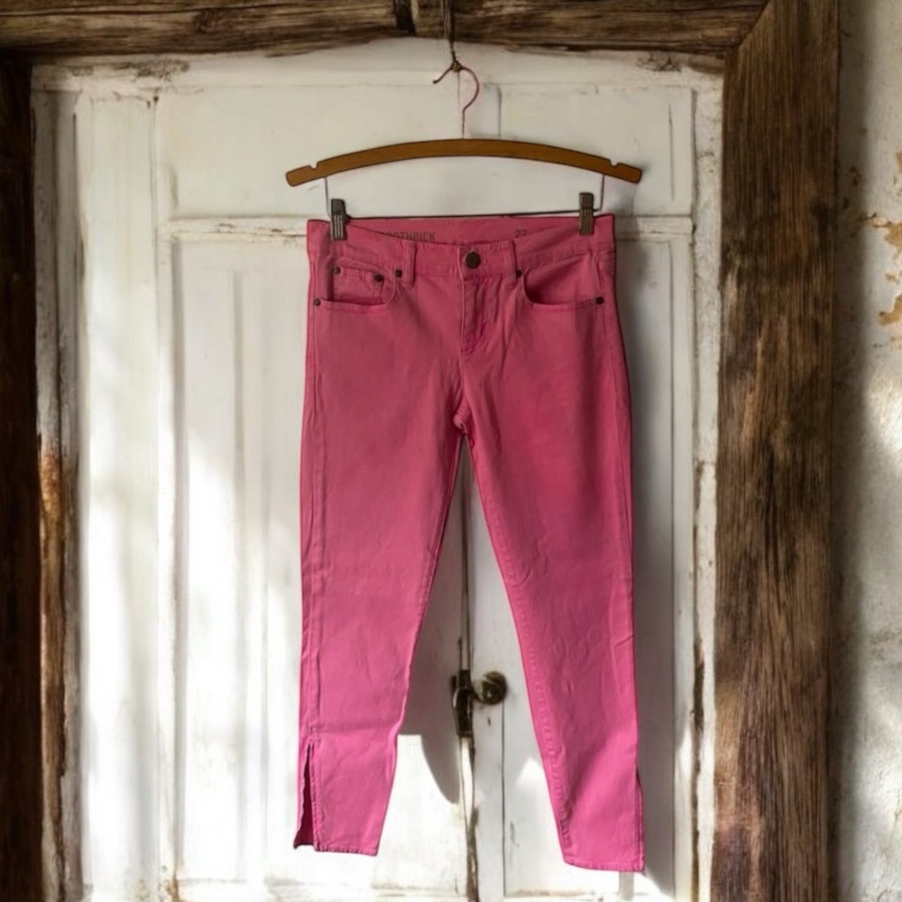 🤑10/$100 J. Crew pink stretch toothpick ankle denim jeans 27